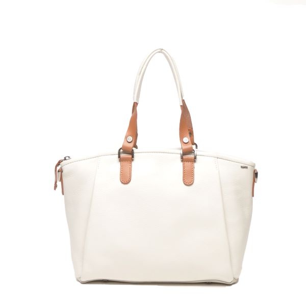 Berba Leren hand-schoudertas Elba collectie White 828-501