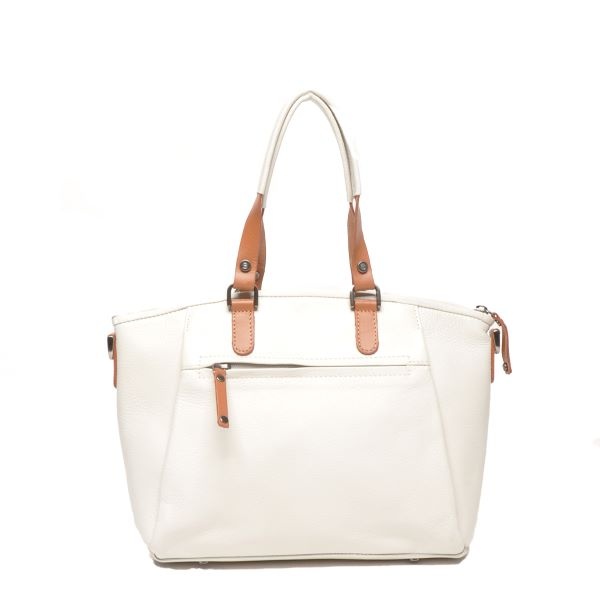 Berba Leren hand-schoudertas Elba collectie White 828-501