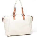 Berba Leren hand-schoudertas Elba collectie White 828-501