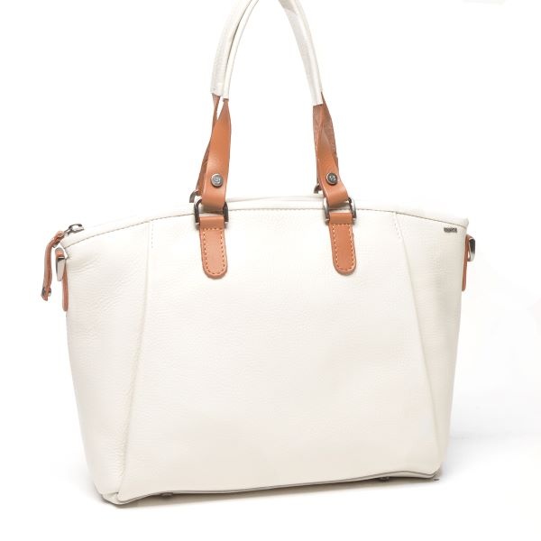 Berba Leren hand-schoudertas Elba collectie White 828-501