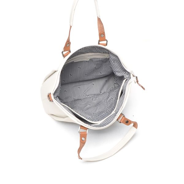 Berba Leren hand-schoudertas Elba collectie White 828-501