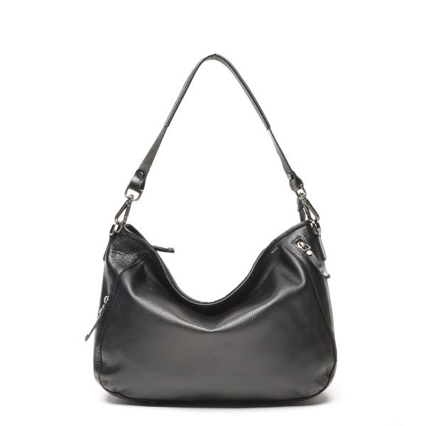 Berba Leren Hobo tas Elba collectie Black 828-598
