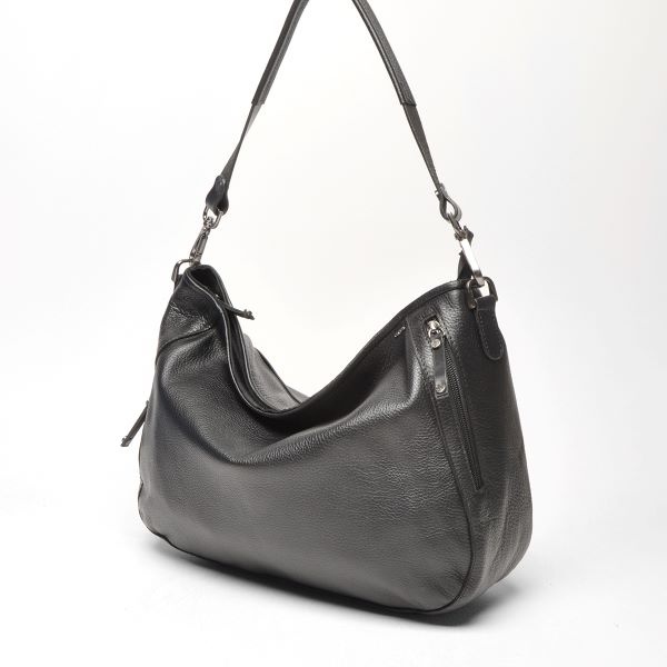 Berba Leren Hobo tas Elba collectie Black 828-598