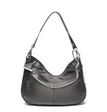 Berba Leren Hobo tas Elba collectie Black 828-598