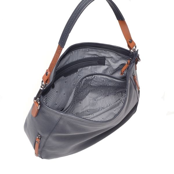 Berba Leren Hobo tas Elba collectie Navy 828-598