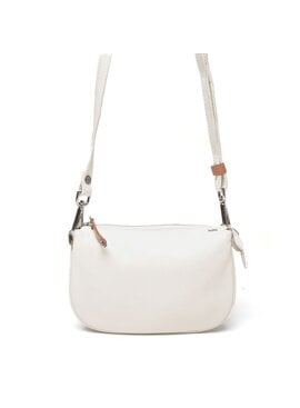 Berba Leren dames crossbody schoudertasje  white 828-253