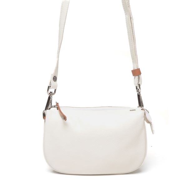Berba Leren dames crossbody schoudertasje  white 828-253