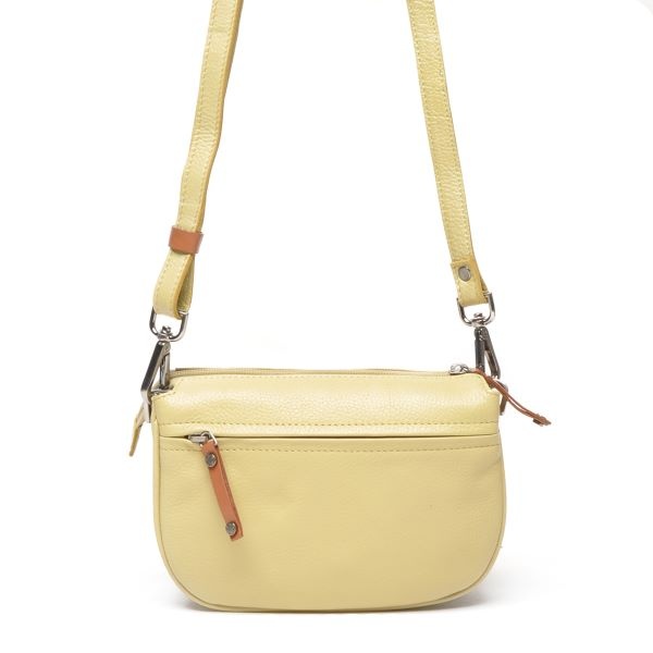 Berba Leren dames crossbody schoudertasje  Banana 828-253