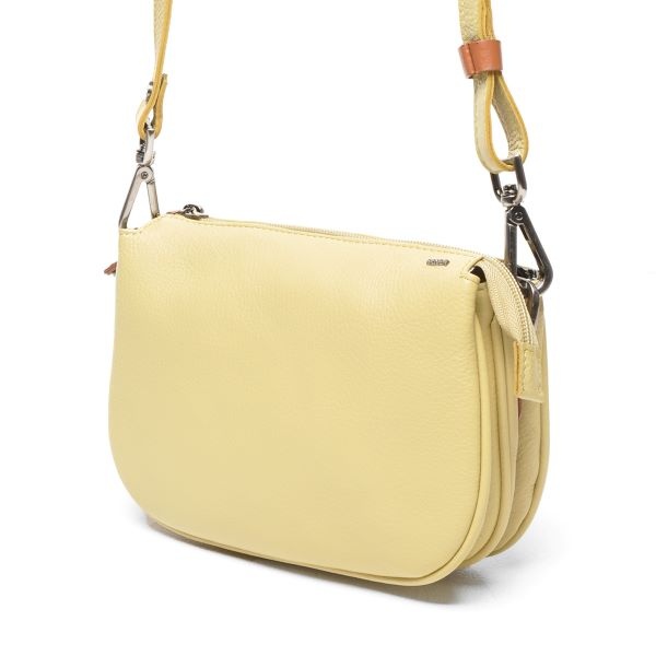 Berba Leren dames crossbody schoudertasje  Banana 828-253