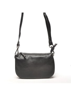 Berba Leren dames crossbody schoudertasje Black 828-253