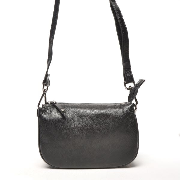 Berba Leren dames crossbody schoudertasje Black 828-253