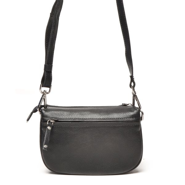 Berba Leren dames crossbody schoudertasje Black 828-253