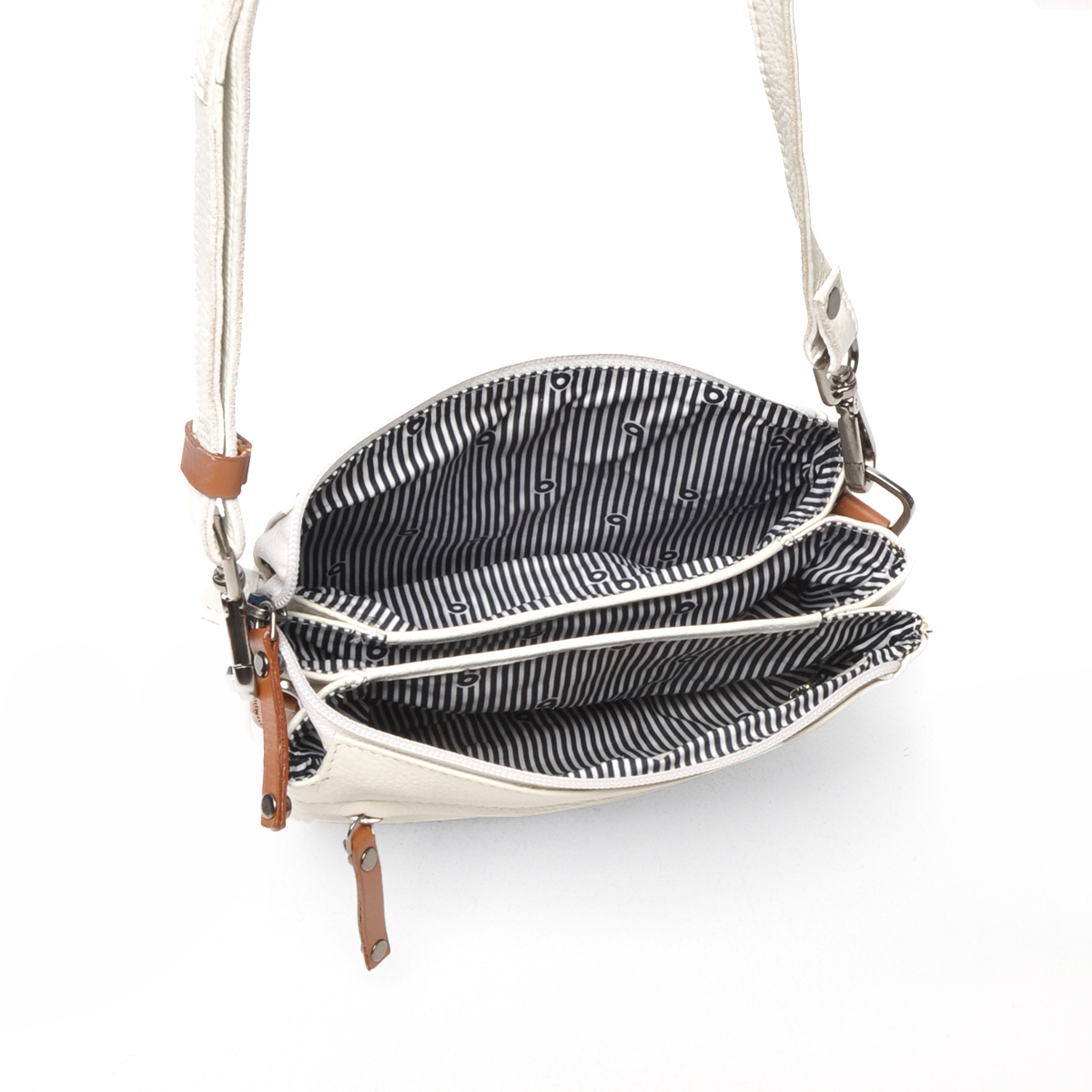 Berba Leren dames crossbody schoudertasje Black 828-253