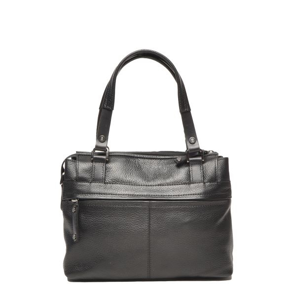 Berba Leren dames  handtas Black Elba collectie 828-399