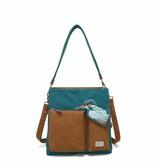 Hi Di Hi Schoudertas Kingshopper KS10 Petrol/cognac