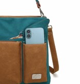 Hi Di Hi Schoudertas Kingshopper KS10 Petrol/cognac