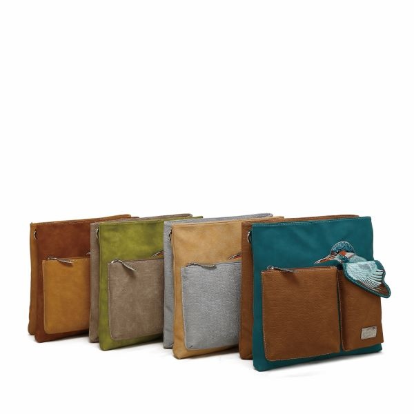 Hi Di Hi Schoudertas Kingshopper KS10 Petrol/cognac