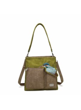 Hi Di Hi Schoudertas Kingshopper KS11 Green/Beige