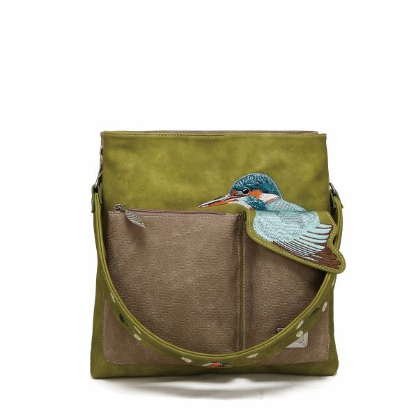 Hi Di Hi Schoudertas Kingshopper KS11 Green/Beige