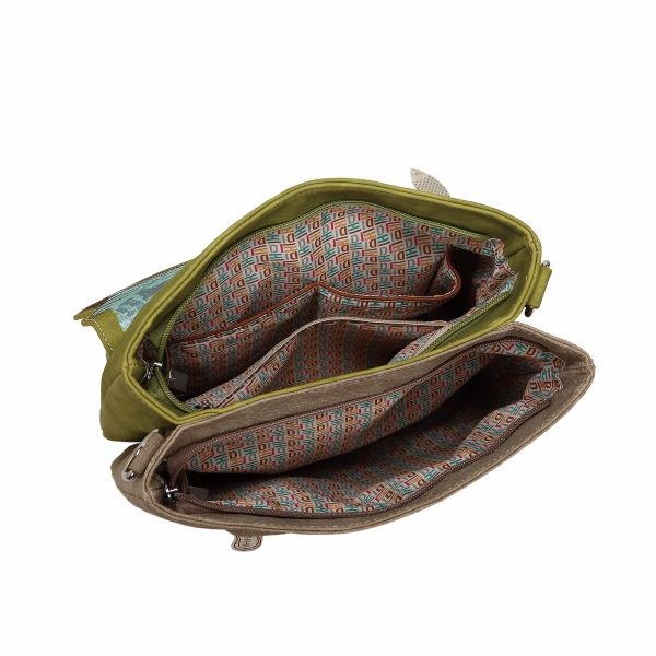 Hi Di Hi Schoudertas Kingshopper KS11 Green/Beige