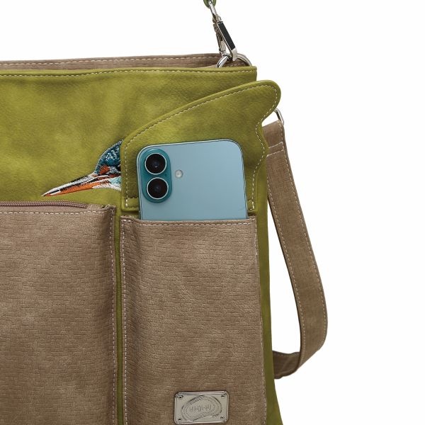 Hi Di Hi Schoudertas Kingshopper KS11 Green/Beige