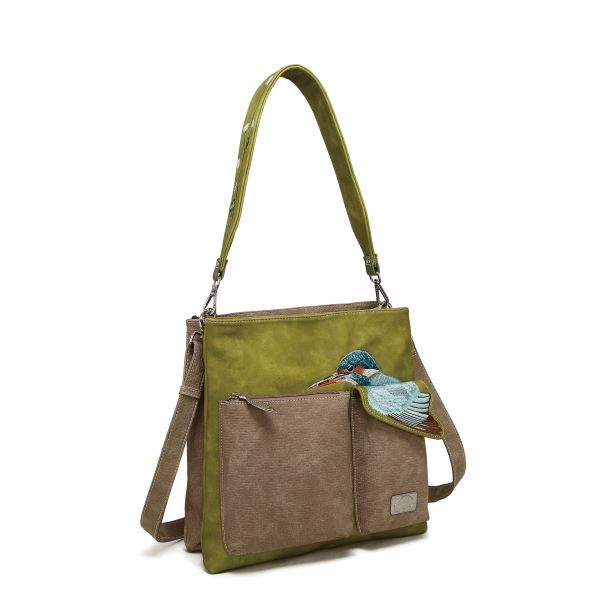 Hi Di Hi Schoudertas Kingshopper KS11 Green/Beige