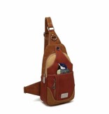 Hi Di Hi Rugtas/slingband Carol CL29 cognac/red