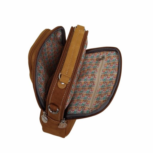 Hi Di Hi schoudertasje Kleine Klimmer LCL01 cognac/peach