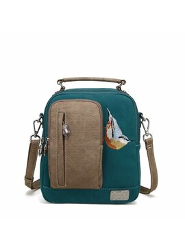 Hi Di Hi schoudertasje Kleine Klimmer LCL02 petrol/beige