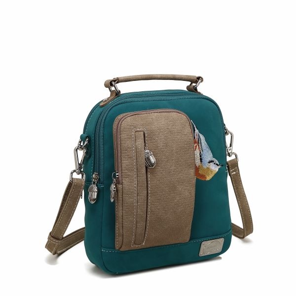 Hi Di Hi schoudertasje Kleine Klimmer LCL02 petrol/beige