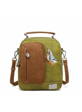 Hi Di Hi schoudertasje Kleine Klimmer LCL03 L.green/cognac