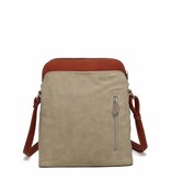 Hi Di Hi schoudertas Whistle WH05 Beige/red/cognac
