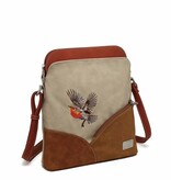 Hi Di Hi schoudertas Whistle WH05 Beige/red/cognac