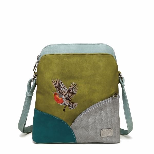 Hi Di Hi schoudertas Whistle WH07 Green/blue/petrol/grey