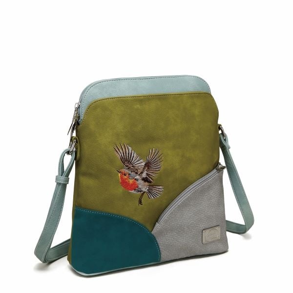 Hi Di Hi schoudertas Whistle WH07 Green/blue/petrol/grey