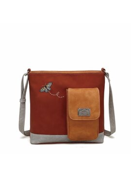 Hi Di Hi Schoudertas/crossbody Kwak QU05 red/orange/grey