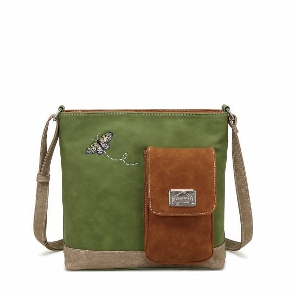 Hi Di Hi Schoudertas/crossbody Kwak QU06 green/cognac/beige
