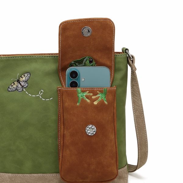 Hi Di Hi Schoudertas/crossbody Kwak QU06 green/cognac/beige