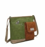 Hi Di Hi Schoudertas/crossbody Kwak QU06 green/cognac/beige