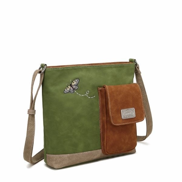 Hi Di Hi Schoudertas/crossbody Kwak QU06 green/cognac/beige