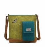 Hi Di Hi Schoudertas/crossbody Kwak QU07 green/petrol/cognac