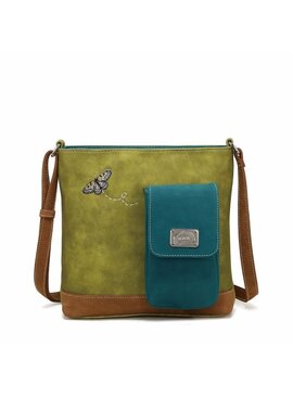 Hi Di Hi Schoudertas/crossbody Kwak QU07 green/petrol/cognac