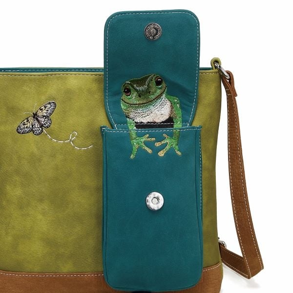 Hi Di Hi Schoudertas/crossbody Kwak QU07 green/petrol/cognac
