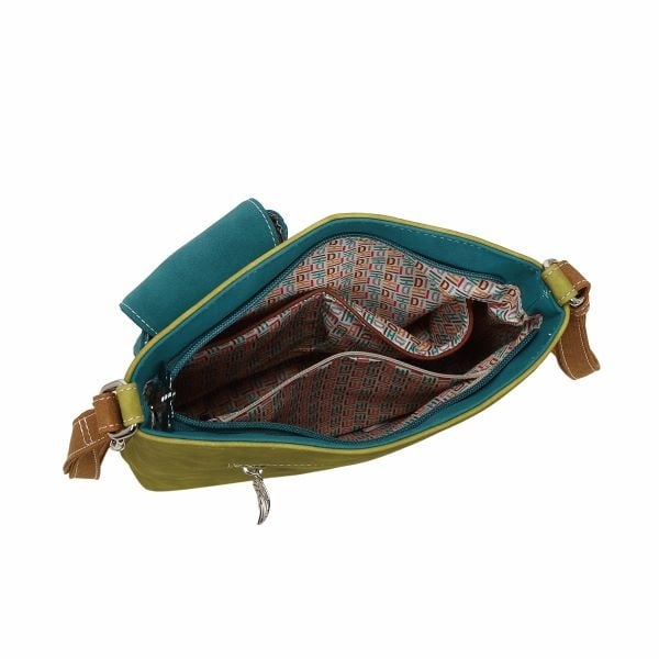 Hi Di Hi Schoudertas/crossbody Kwak QU07 green/petrol/cognac