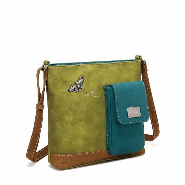 Hi Di Hi Schoudertas/crossbody Kwak QU07 green/petrol/cognac
