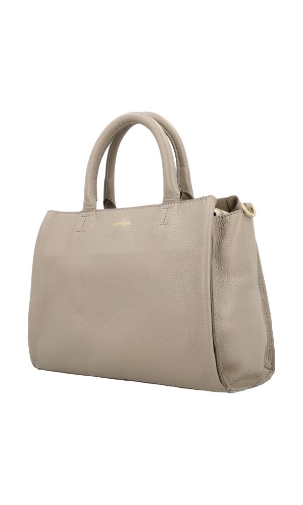 LouLou Dames leren schoudertas Vera Soft Sepia