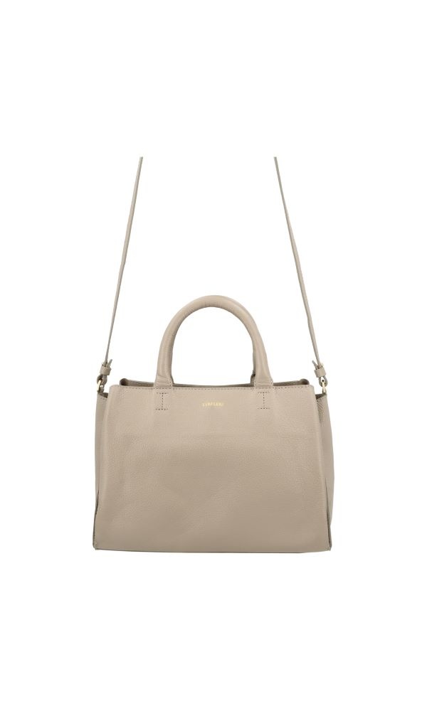 LouLou Dames leren schoudertas Vera Soft Sepia