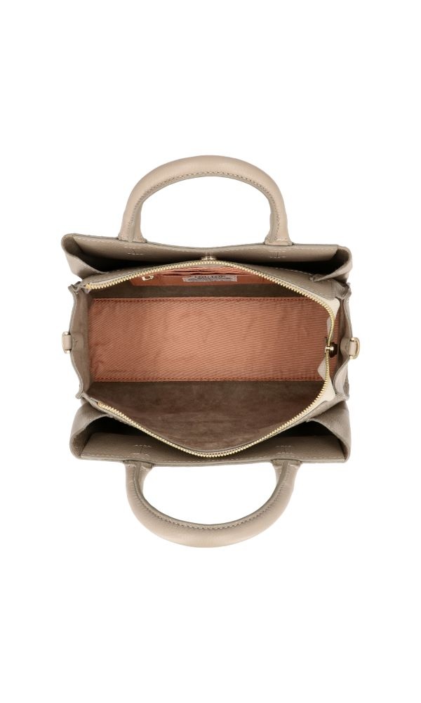 LouLou Dames leren schoudertas Vera Soft Sepia