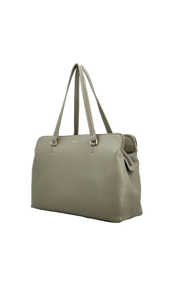 LouLou Laptop schoudertas OLIVIA Sage Gold