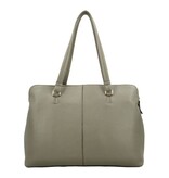 LouLou Laptop schoudertas OLIVIA Sage Gold
